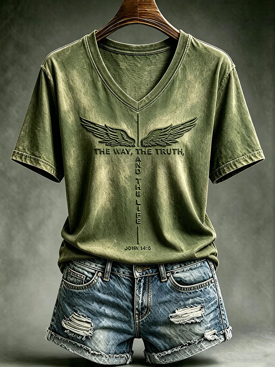 Camiseta de manga curta feminina The Way The Truth The Life