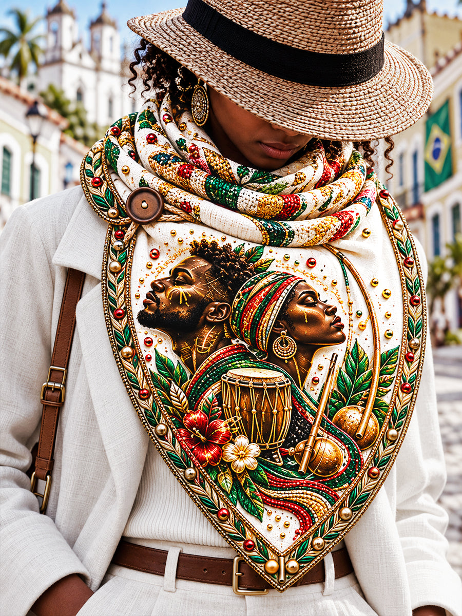 Consciência Negra Brasileira Branca Day Print Casual Scarf