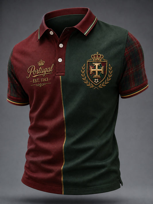 Blusa casual masculina com estampa de futebol português
