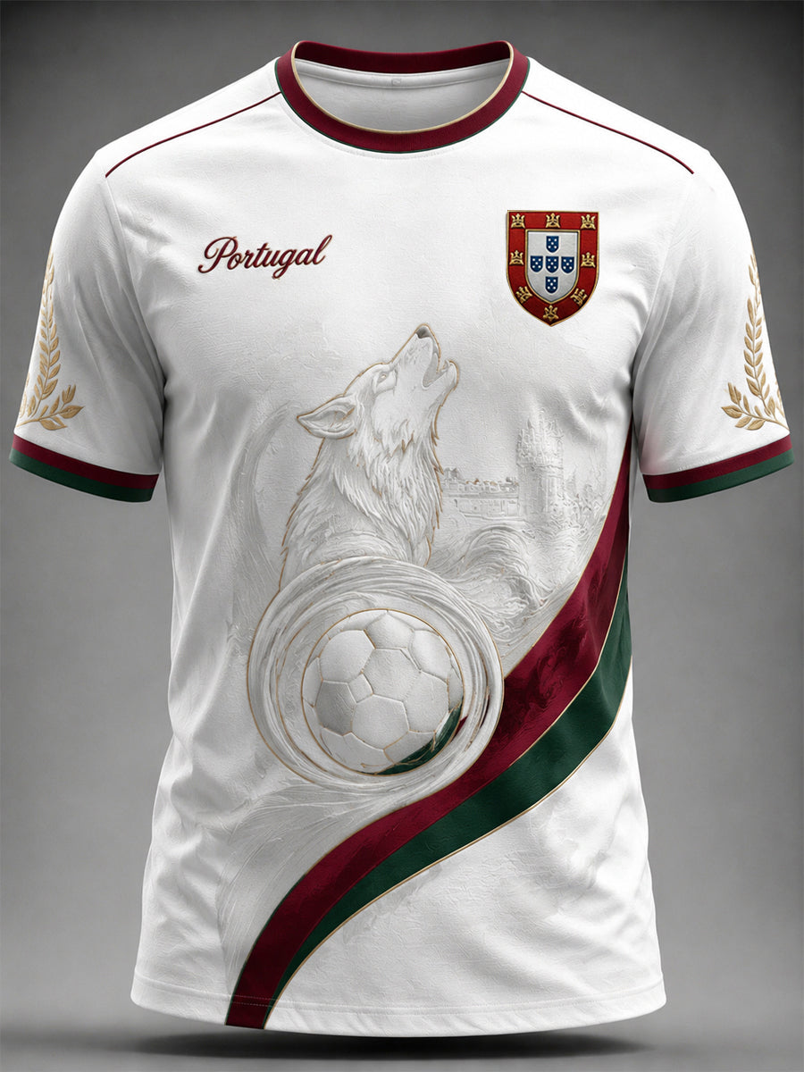 Camiseta masculina estampada com futebol português