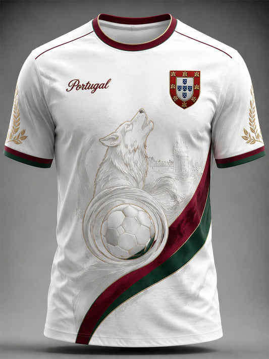Camiseta masculina estampada com futebol português
