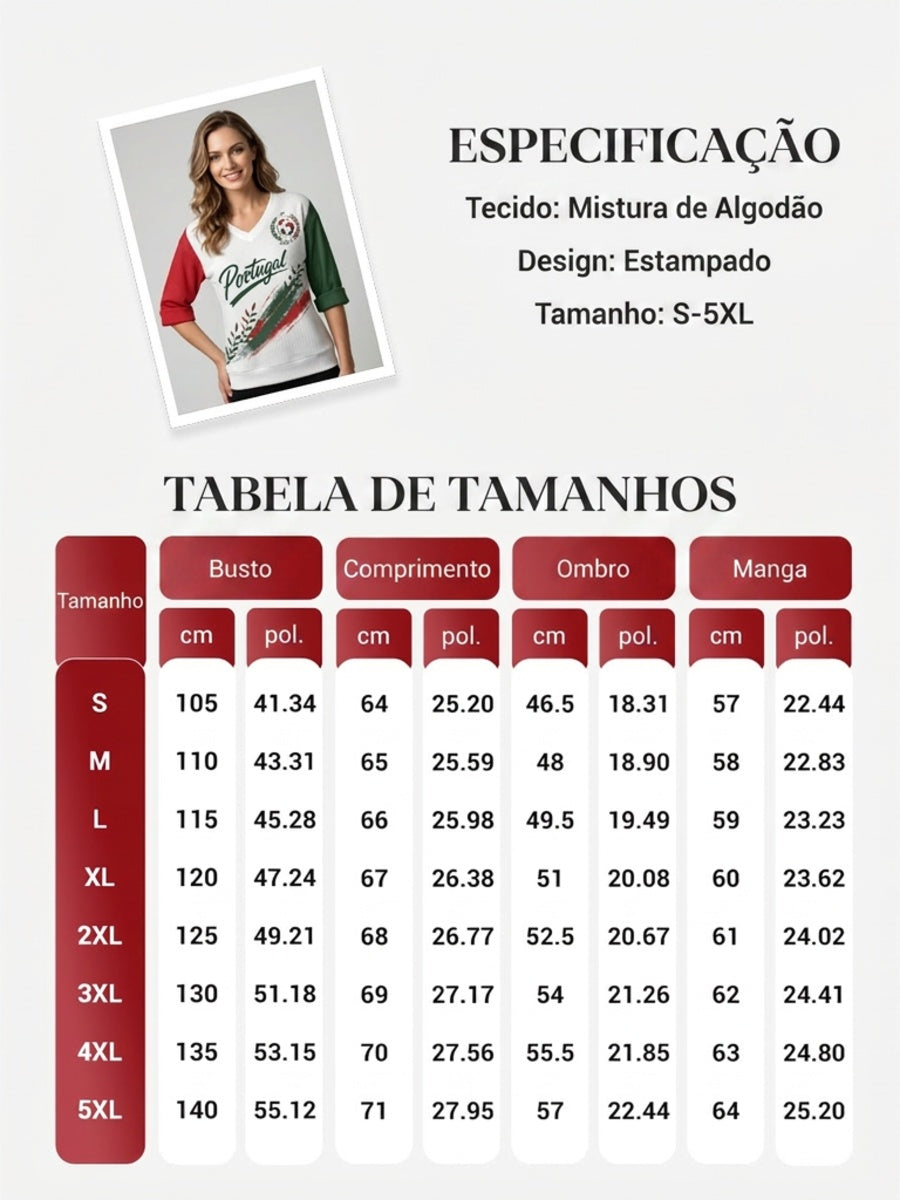 Mulheres Portugal Futebol Jogo Cheering Art Print V-Neck Top