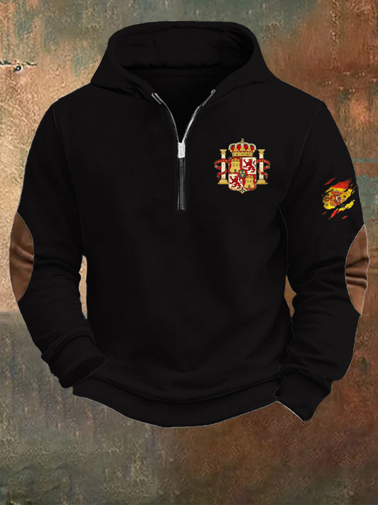 Hoodie de meia-zip retro moda masculina Casual