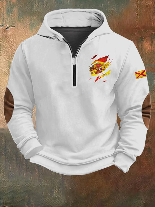 Hoodie de meia-zip retro moda masculina Casual