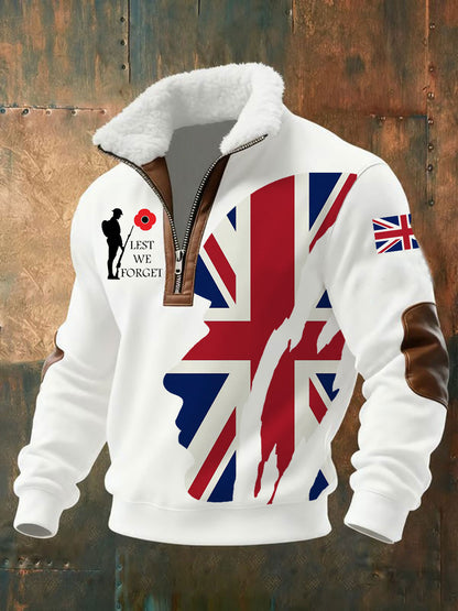 Dia da lembrança dos homens Lest We Forget aggy Zip-up Hoodie