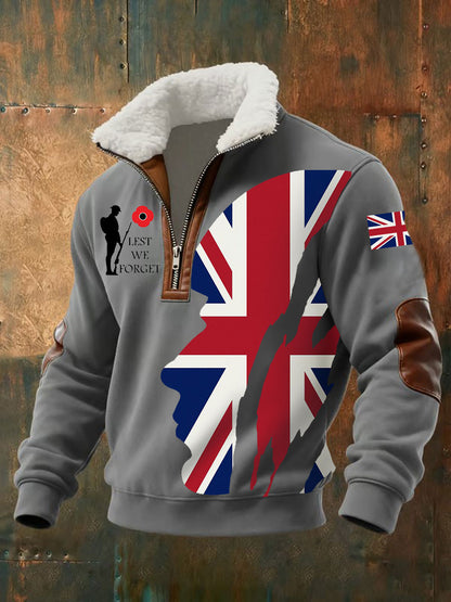 Dia da lembrança dos homens Lest We Forget aggy Zip-up Hoodie
