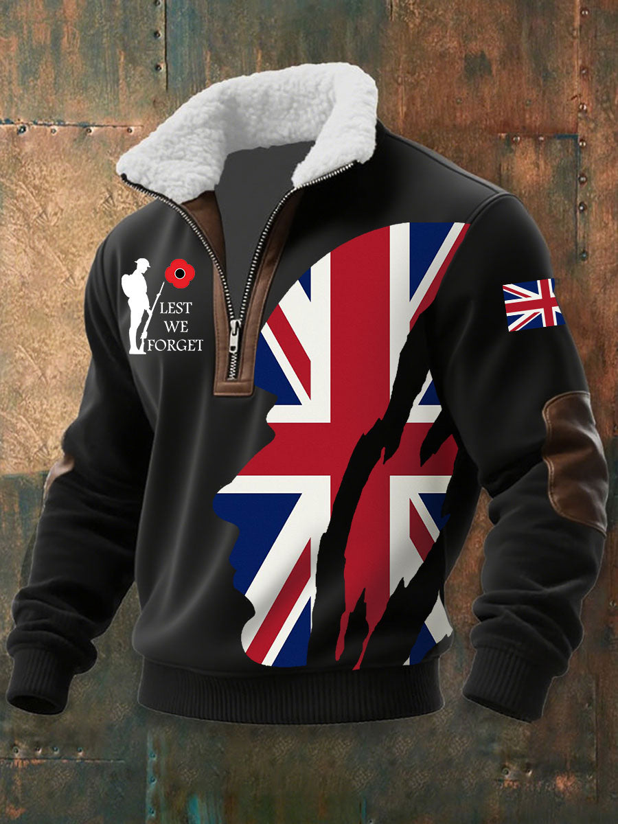 Dia da lembrança dos homens Lest We Forget aggy Zip-up Hoodie