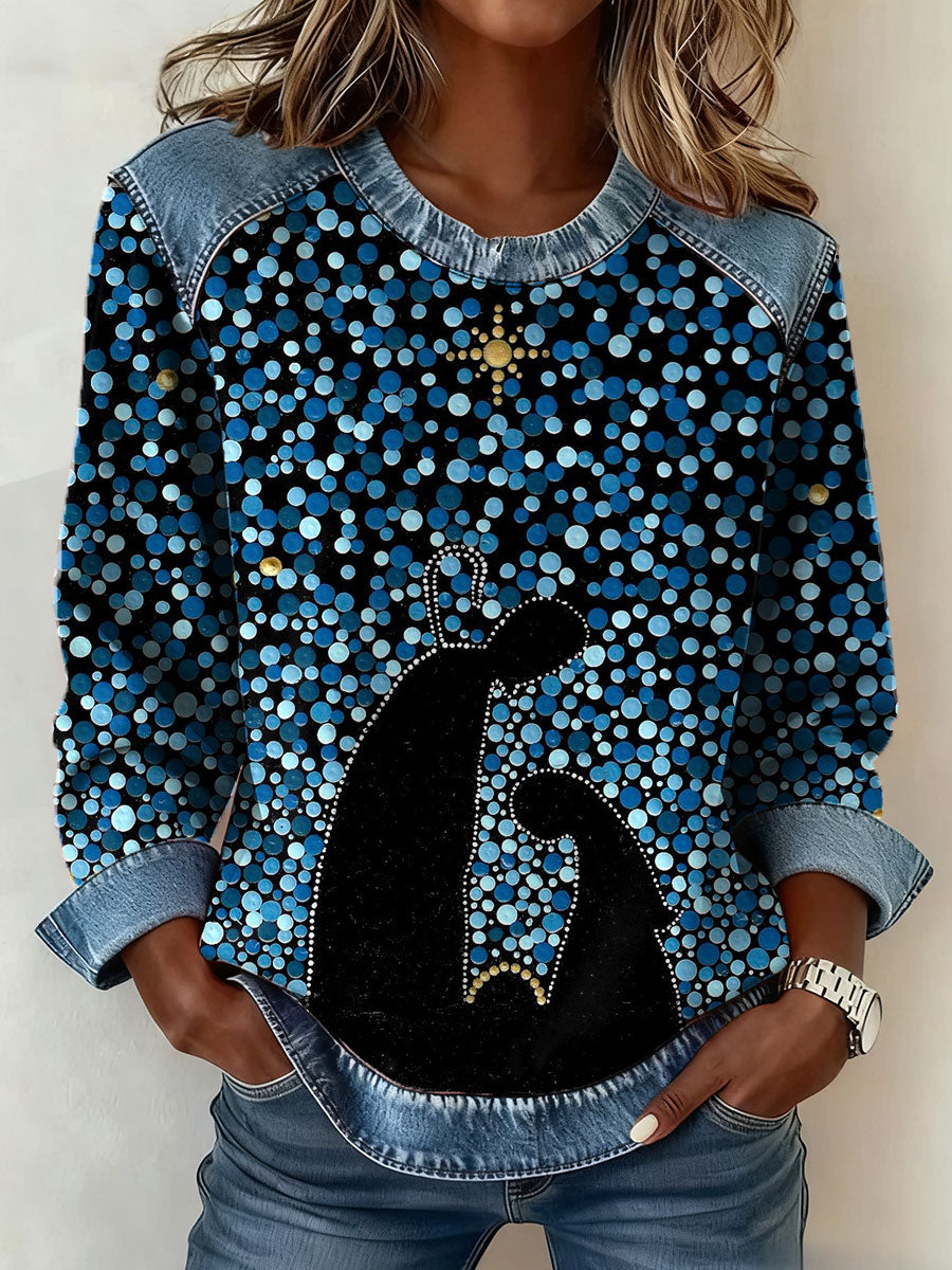 Mulheres de Portugal Natal Fé Cristã Impresso Camisola