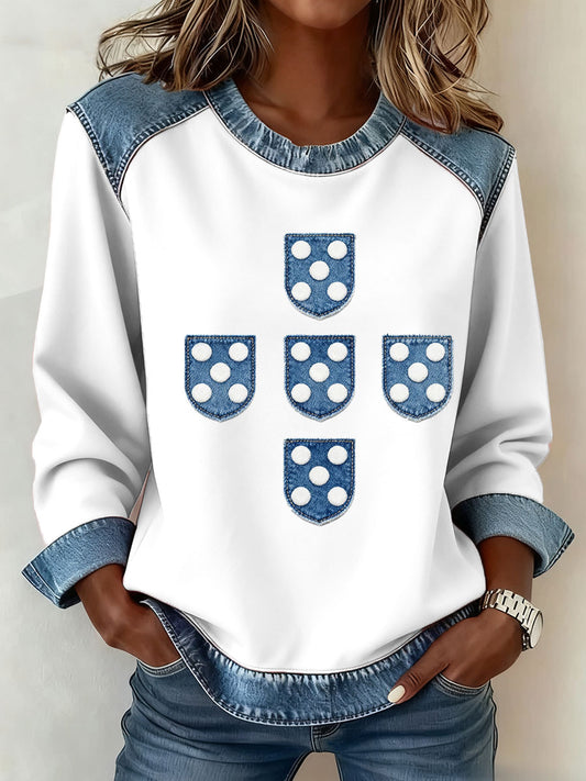 Bandeira feminina de Portugal arte impressa moletom