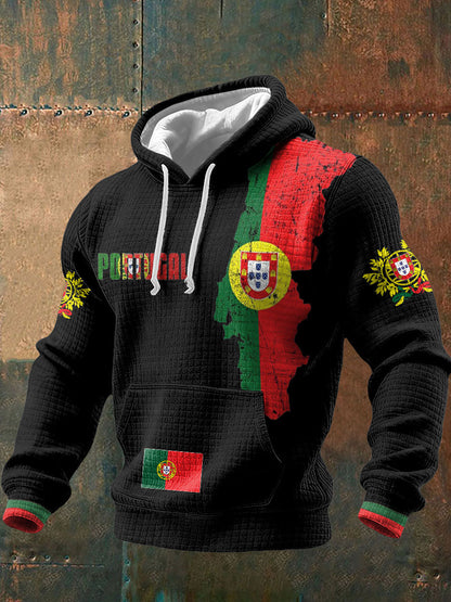 Bandeira masculina de Portugal arte impressa Hoodie