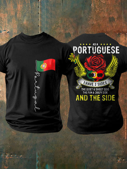 Bandeira Masculina de Portugal Art Impresso T-Shirt