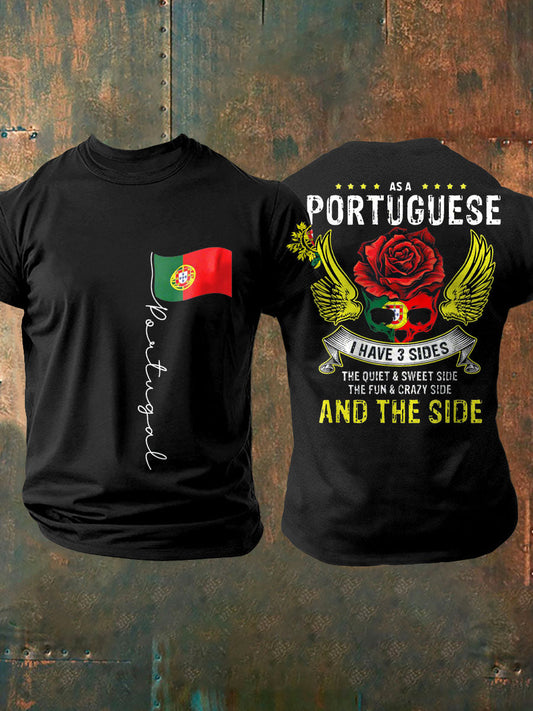 Bandeira Masculina de Portugal Art Impresso T-Shirt