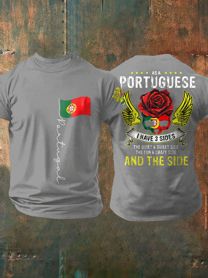 Bandeira Masculina de Portugal Art Impresso T-Shirt