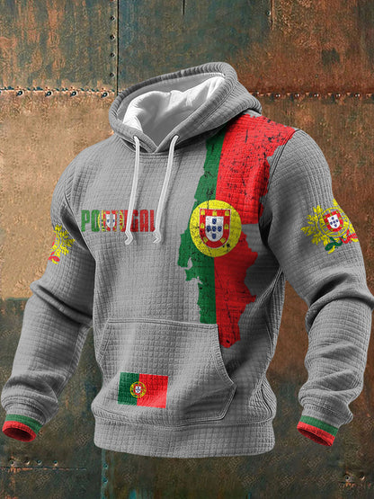 Bandeira masculina de Portugal arte impressa Hoodie
