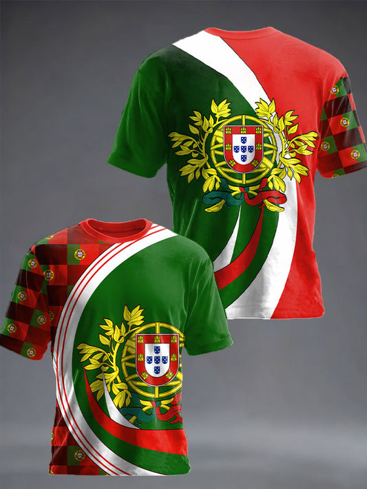 Bandeira Masculina de Portugal Art Impresso T-Shirt