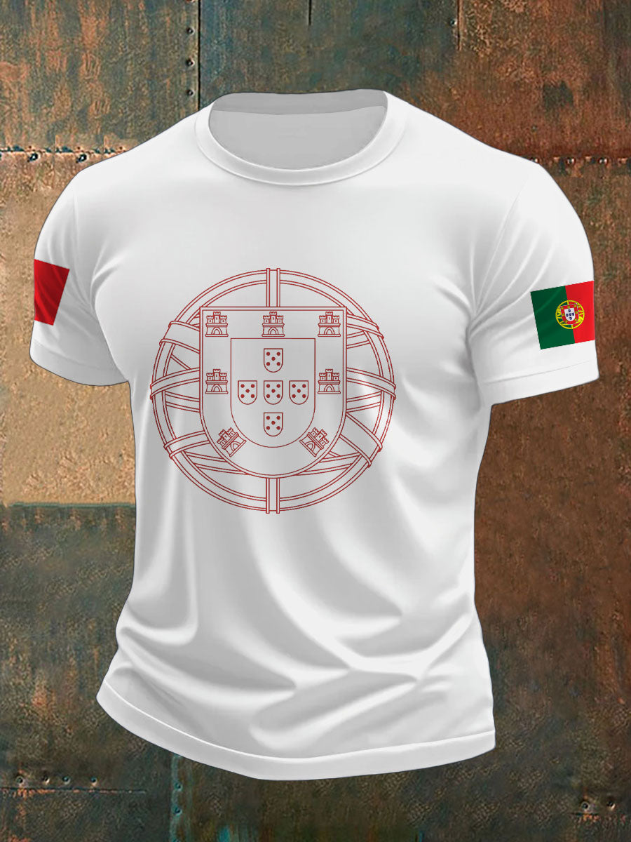 Bandeira Masculina de Portugal Art Impresso T-Shirt