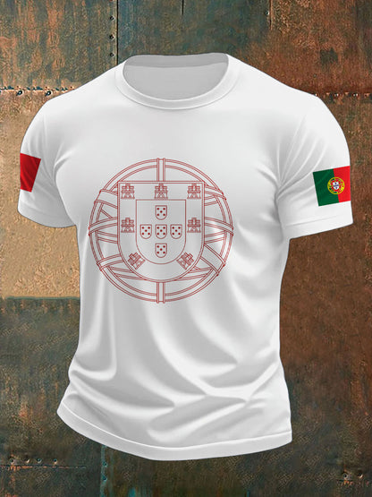Bandeira Masculina de Portugal Art Impresso T-Shirt