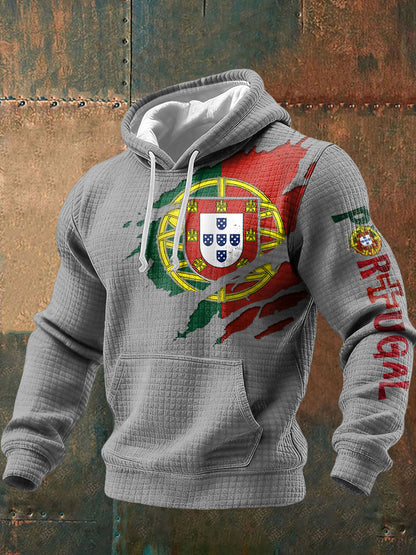 Bandeira masculina de Portugal arte impressa Hoodie