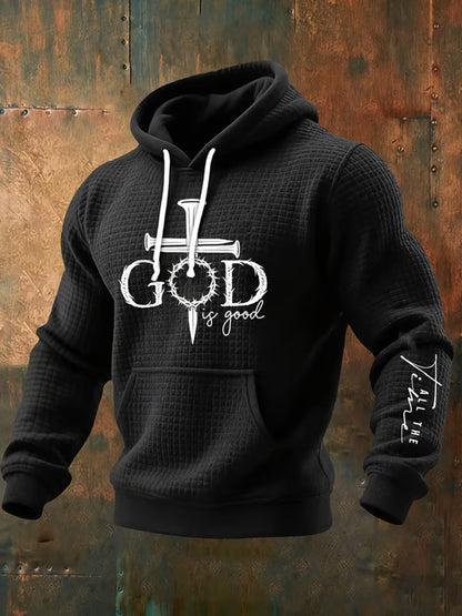Deus dos homens é bom o tempo todo Hoodie impresso casual