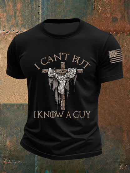 T-shirt de manga curta masculina não consigo, mas conheço um tipo