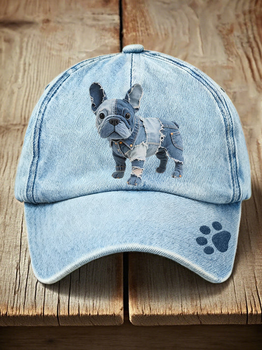 Adorável buldogue francês Patchwork Art Hat