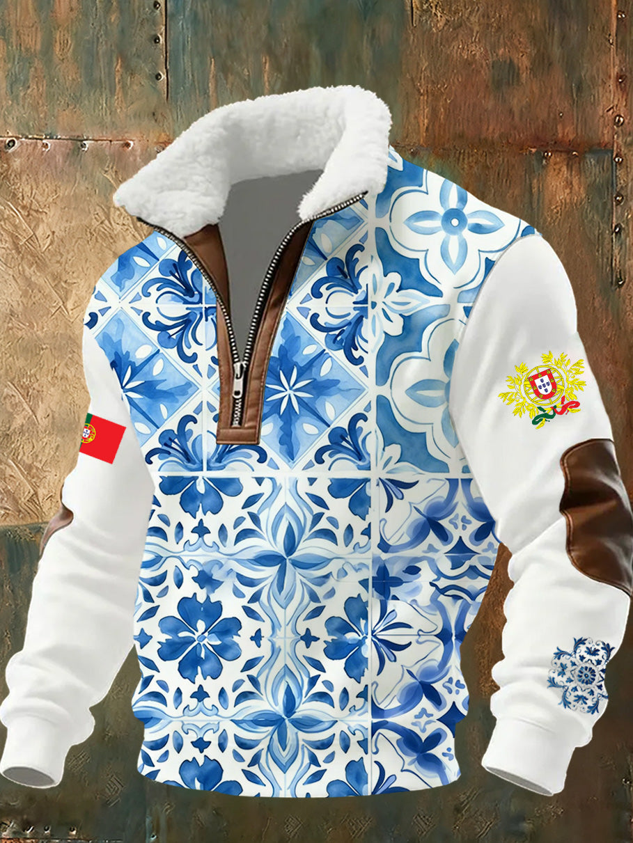 Moletom de gola português Print Stand masculino