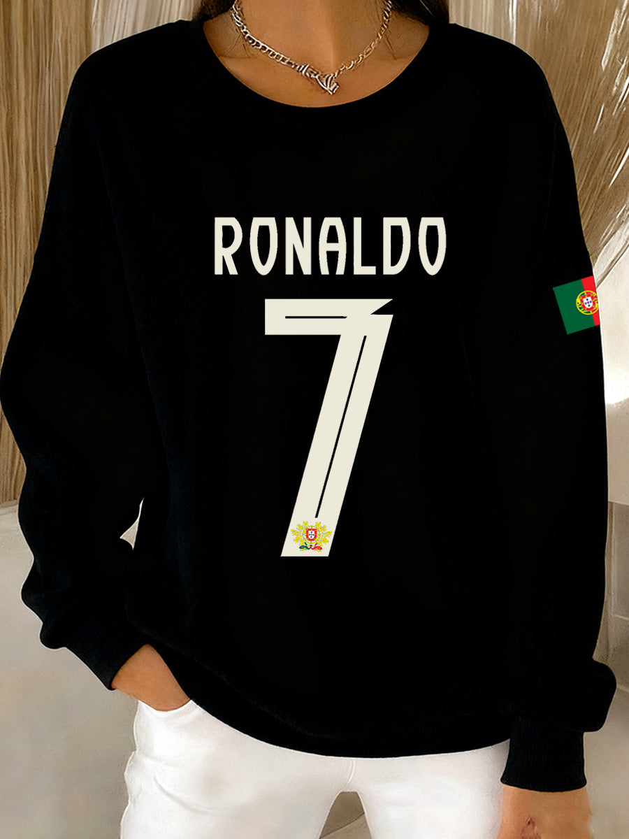 Camisola Casual Art Print Portuguesa Feminina