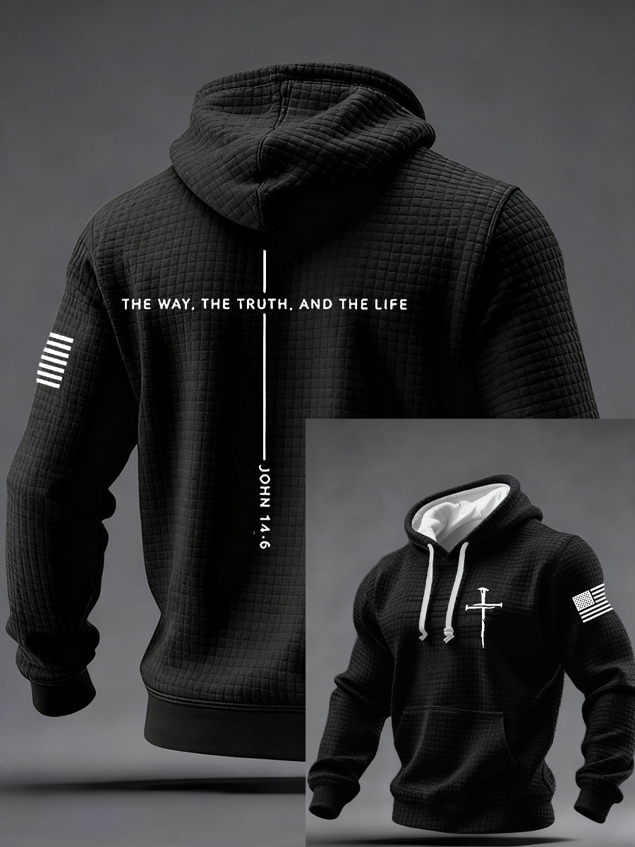 Jesus dos homens o caminho a verdade a vida Cruz xadrez algodão Hoodie