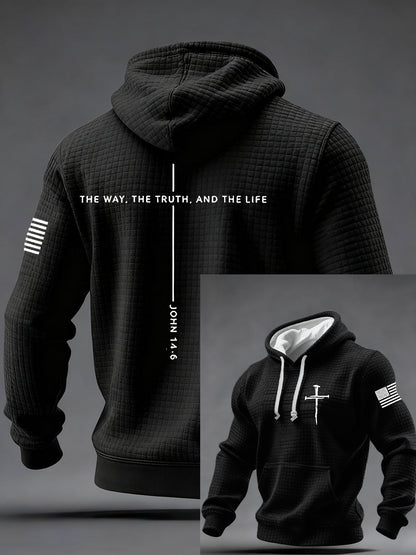 Jesus dos homens o caminho a verdade a vida Cruz xadrez algodão Hoodie
