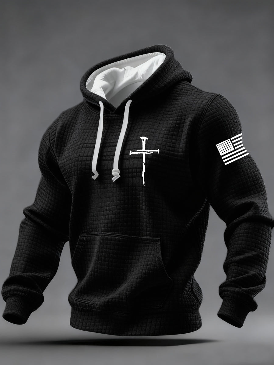 Jesus dos homens o caminho a verdade a vida Cruz xadrez algodão Hoodie