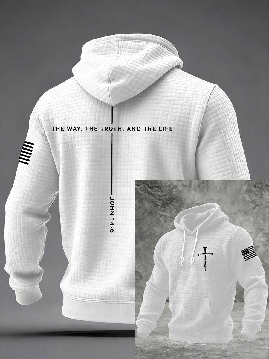 Jesus dos homens o caminho a verdade a vida Cruz xadrez algodão Hoodie