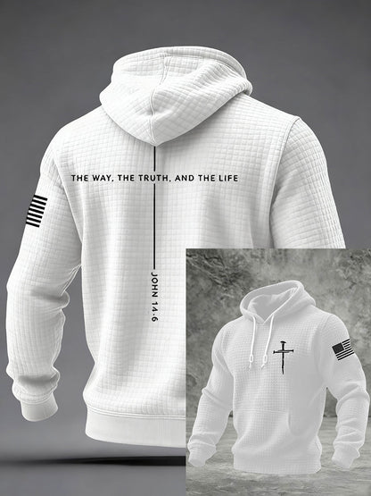 Jesus dos homens o caminho a verdade a vida Cruz xadrez algodão Hoodie