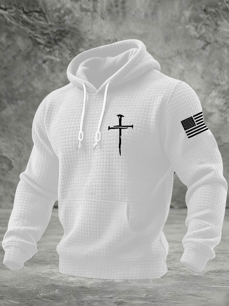 Jesus dos homens o caminho a verdade a vida Cruz xadrez algodão Hoodie