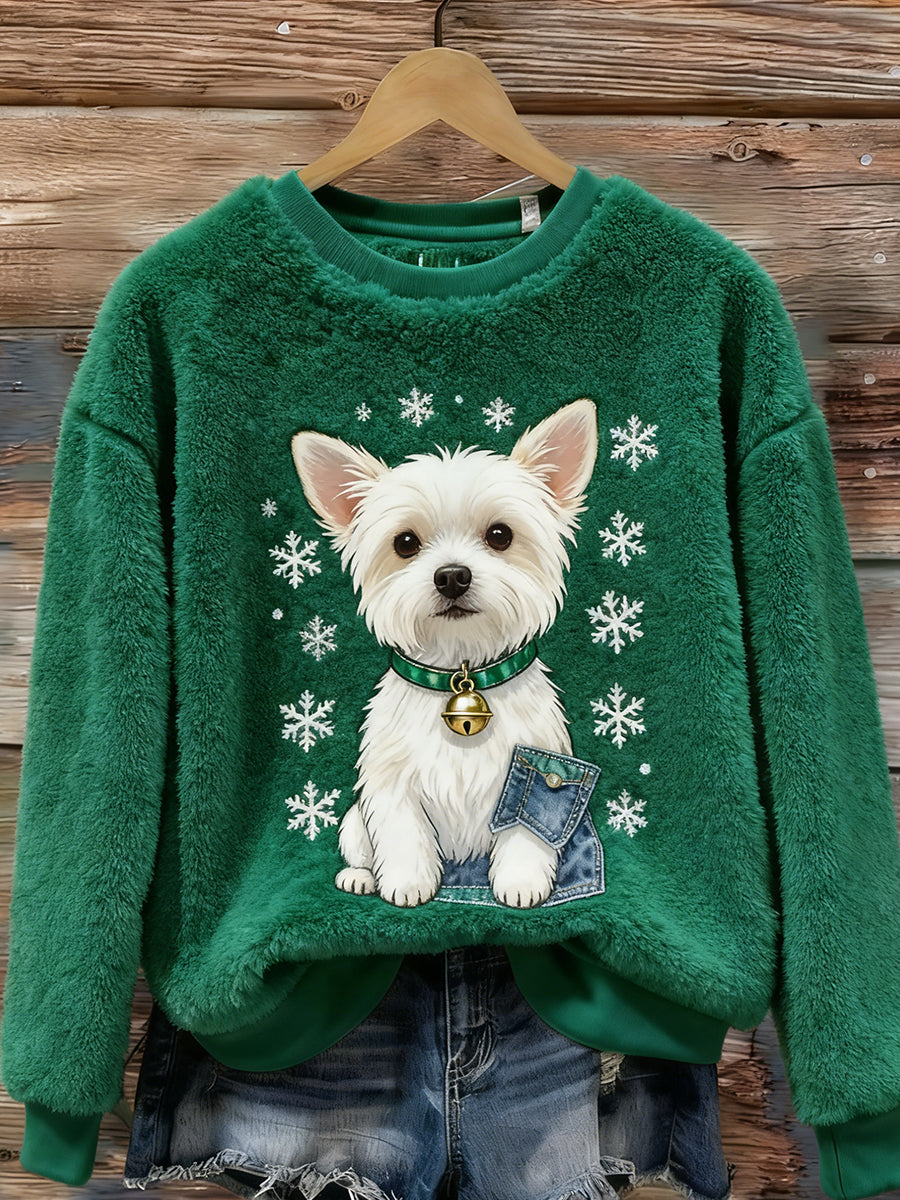 Arte animal retro impressão confortável top de flanela feminino