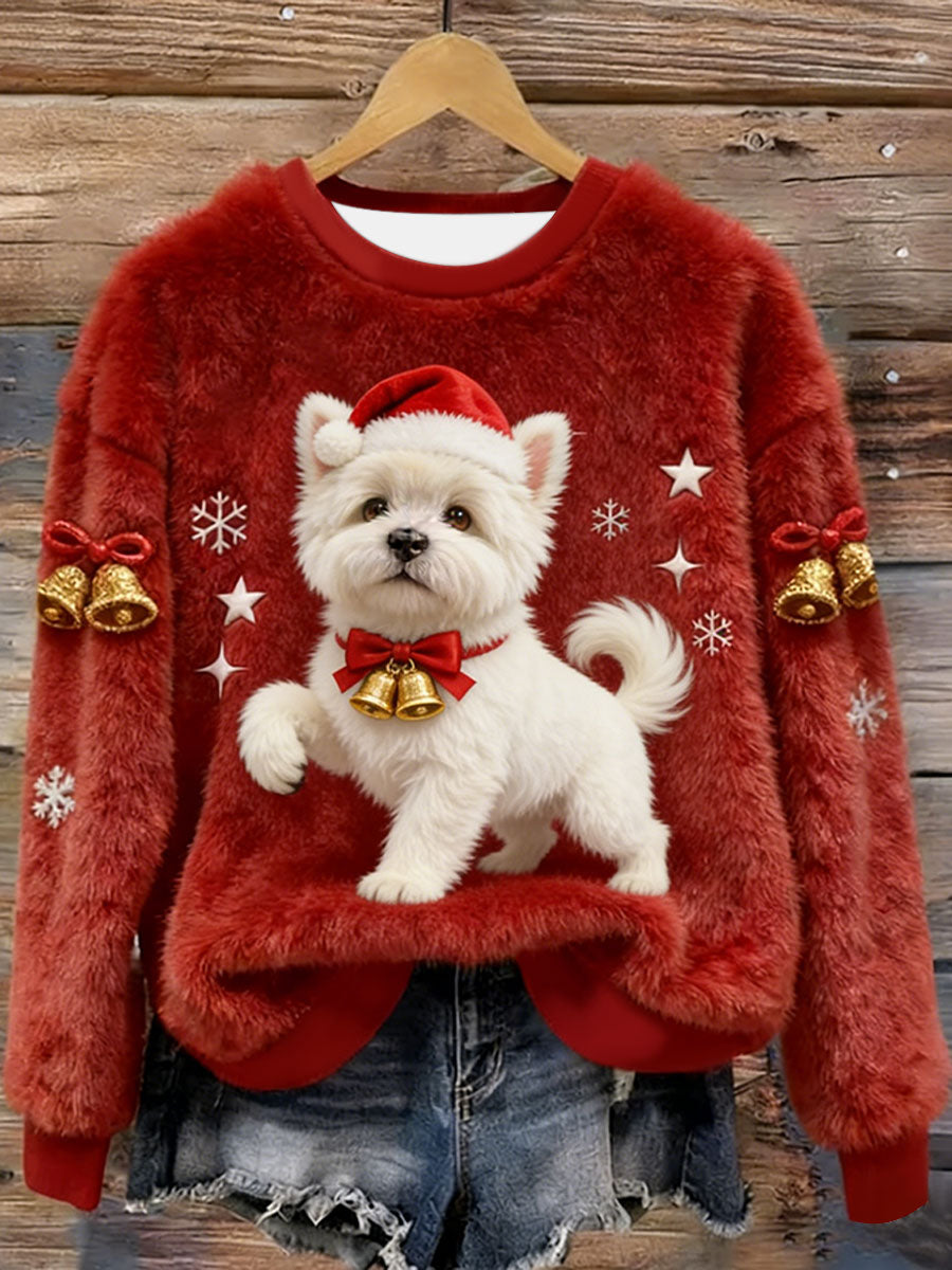 West Highland branco Terrier Westie Natal flanela Hoodie das mulheres