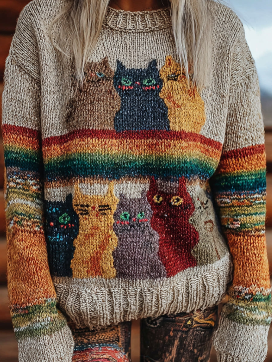 Arte Retro Animal das mulheres Casual Conforto Top De Malha