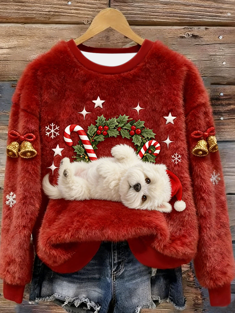West Highland branco Terrier Westie Natal flanela Hoodie das mulheres