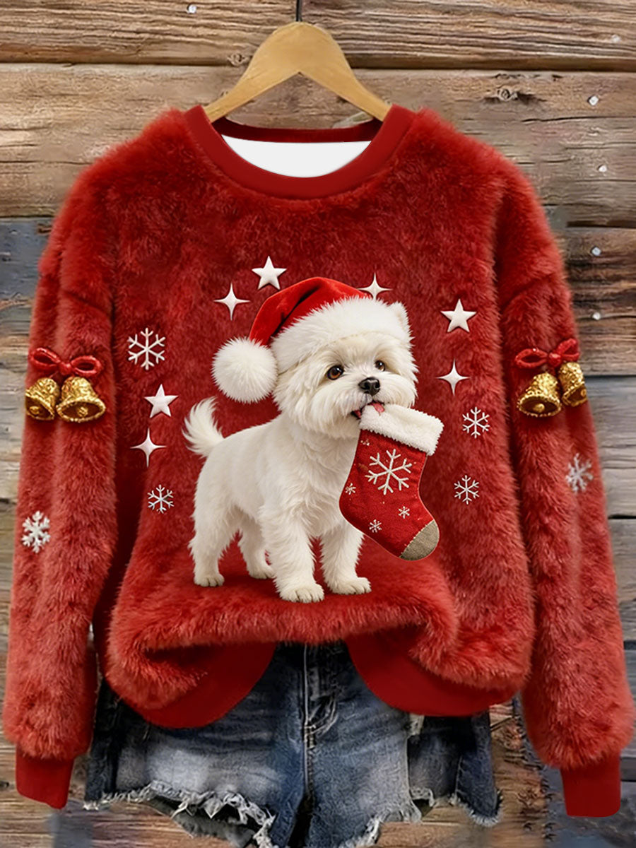 West Highland branco Terrier Westie Natal flanela Hoodie das mulheres