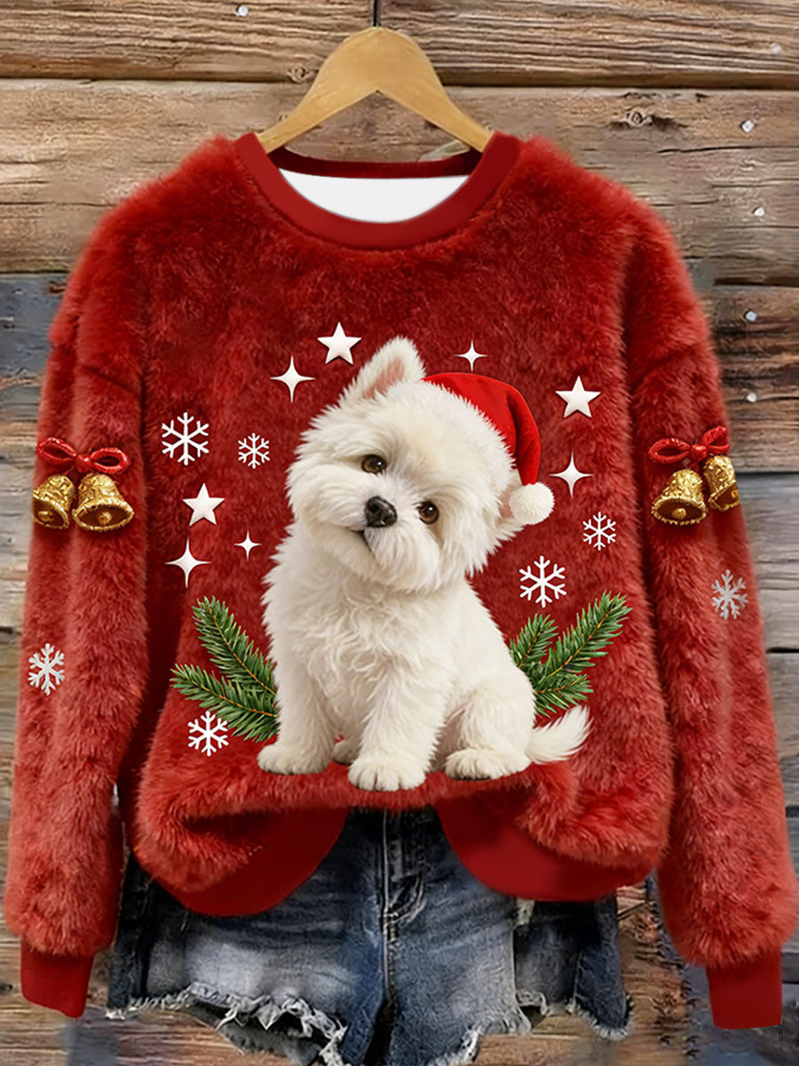 West Highland branco Terrier Westie Natal flanela Hoodie das mulheres