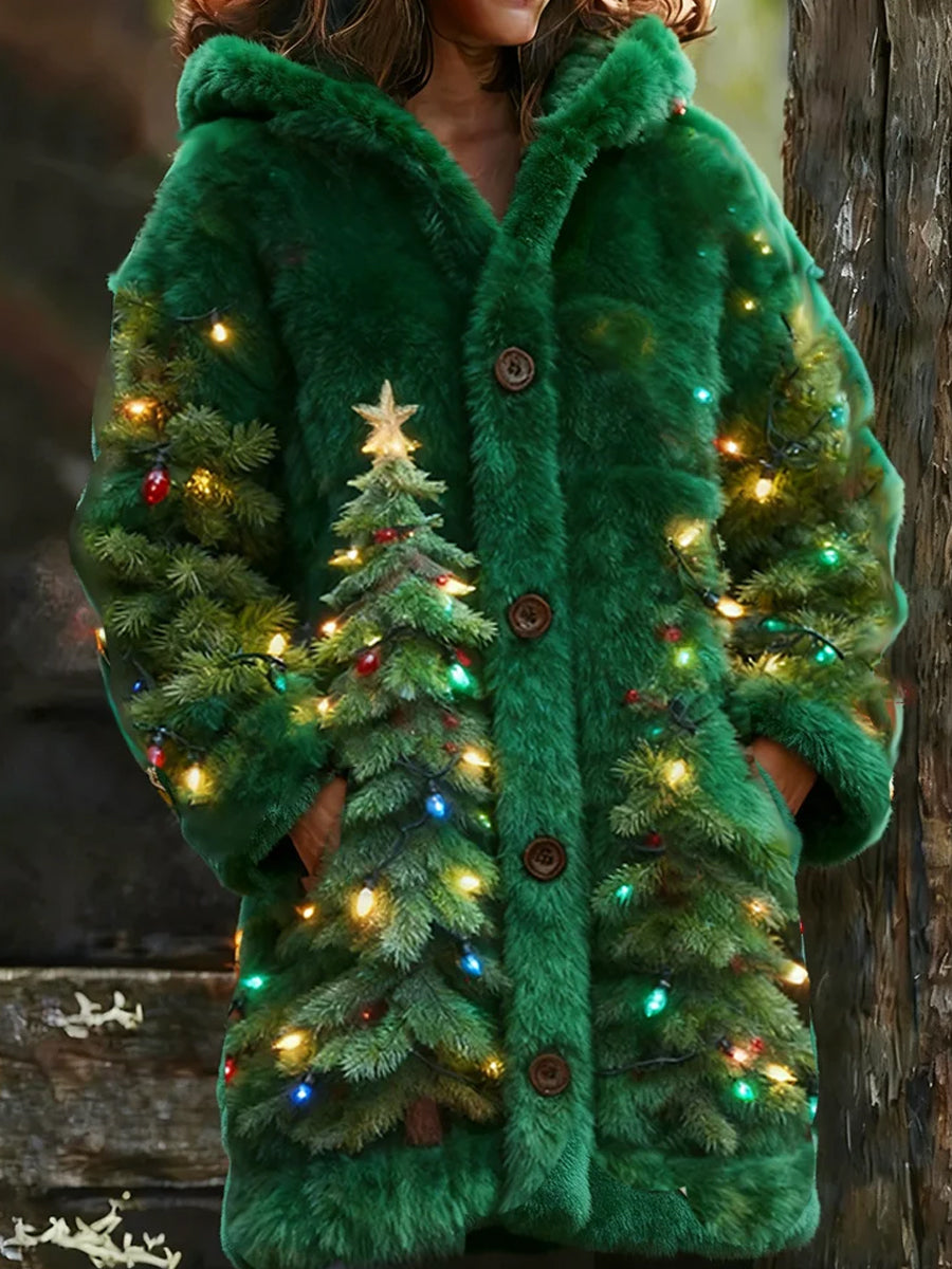 Arte Animal retro feminino imprime cardigan de flanela confortável