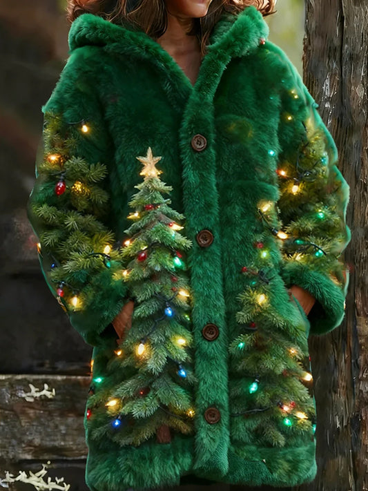 Arte Animal retro feminino imprime cardigan de flanela confortável