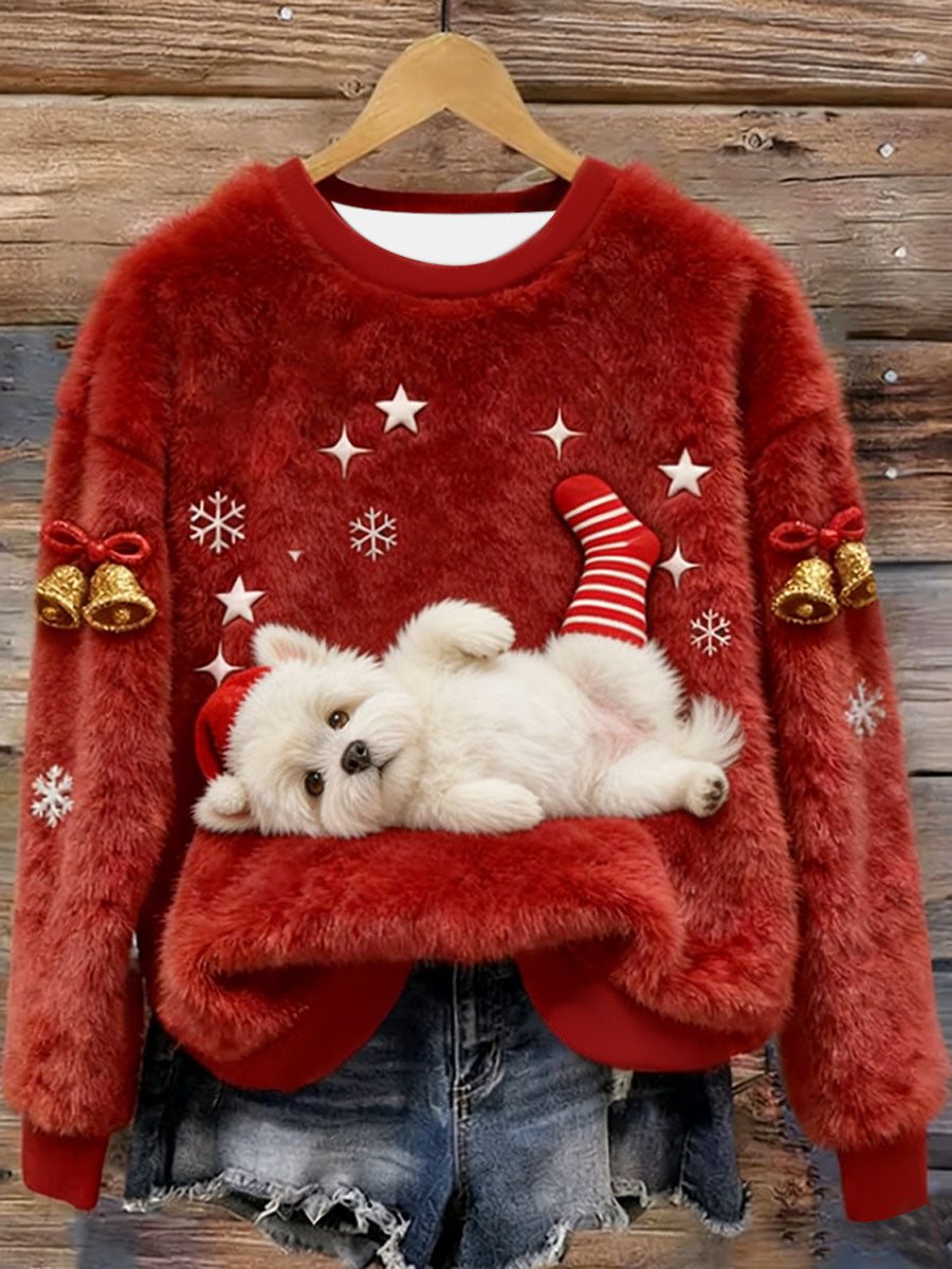 West Highland branco Terrier Westie Natal flanela Hoodie das mulheres