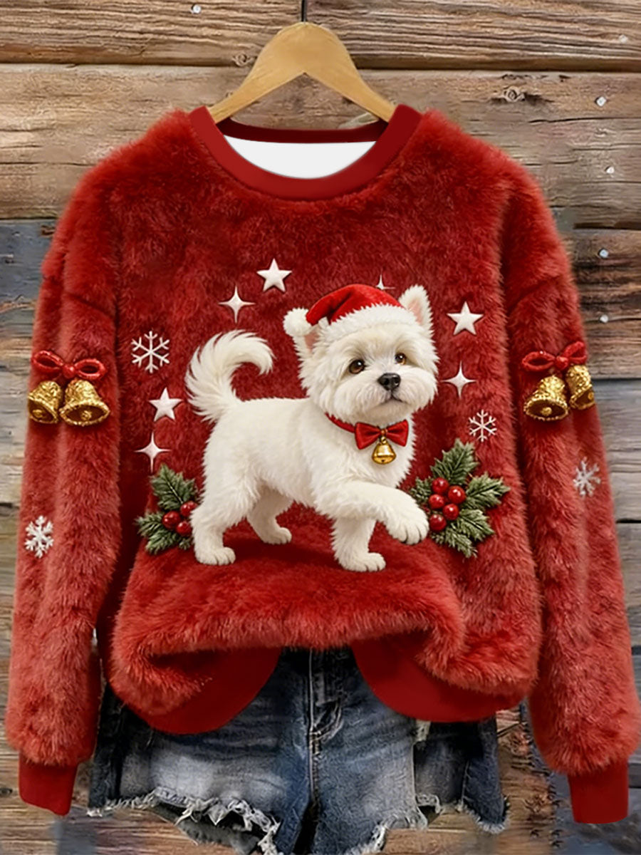 West Highland branco Terrier Westie Natal flanela Hoodie das mulheres