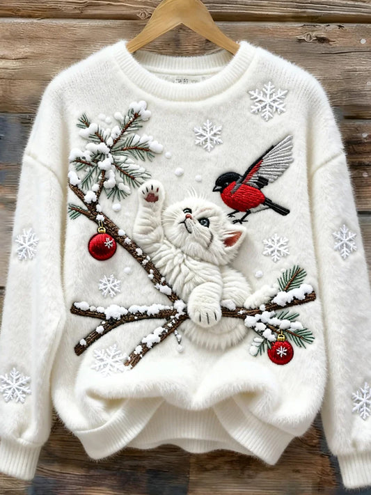 Arte animal retro impressão confortável top de flanela feminino