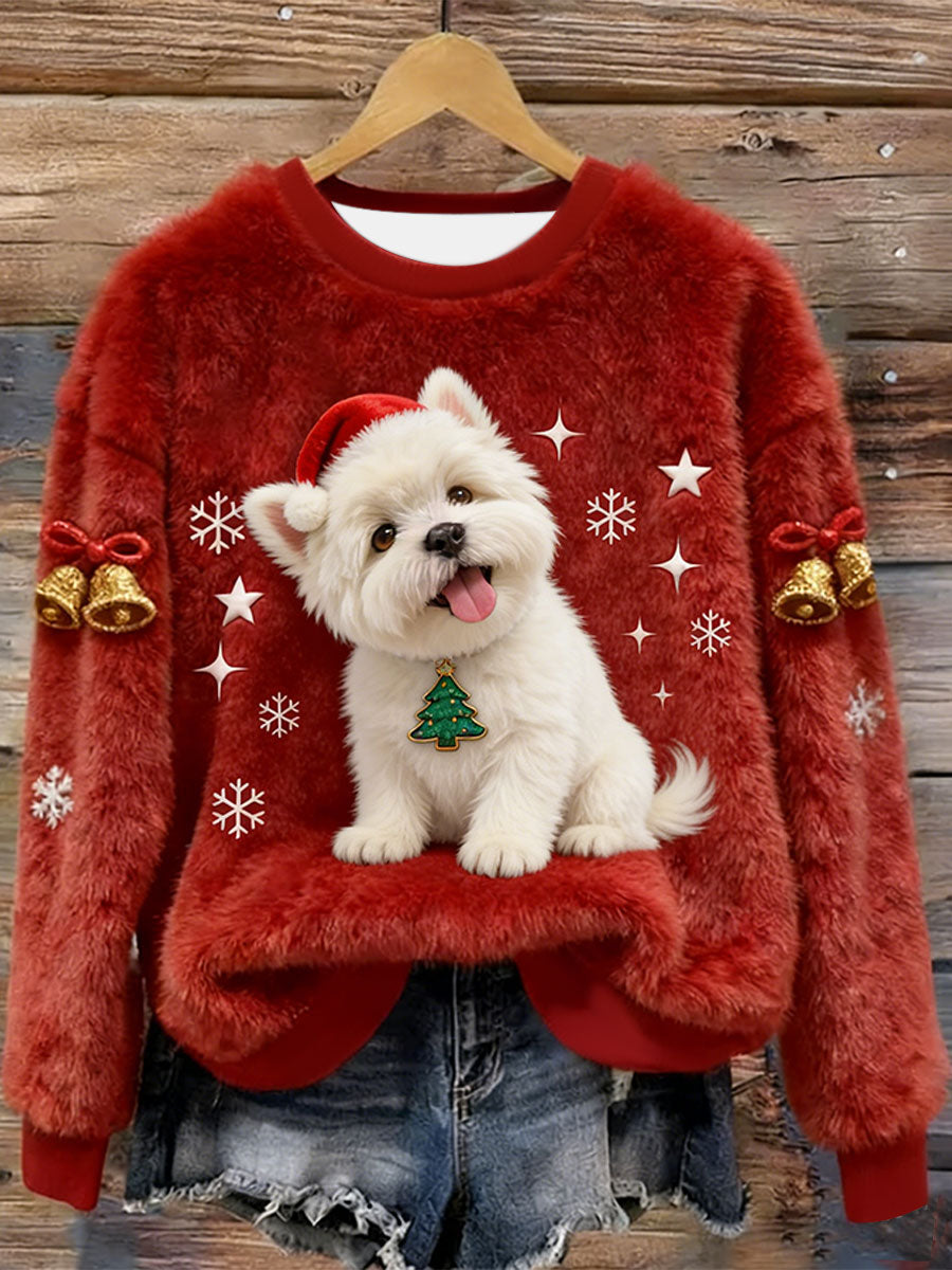 West Highland branco Terrier Westie Natal flanela Hoodie das mulheres