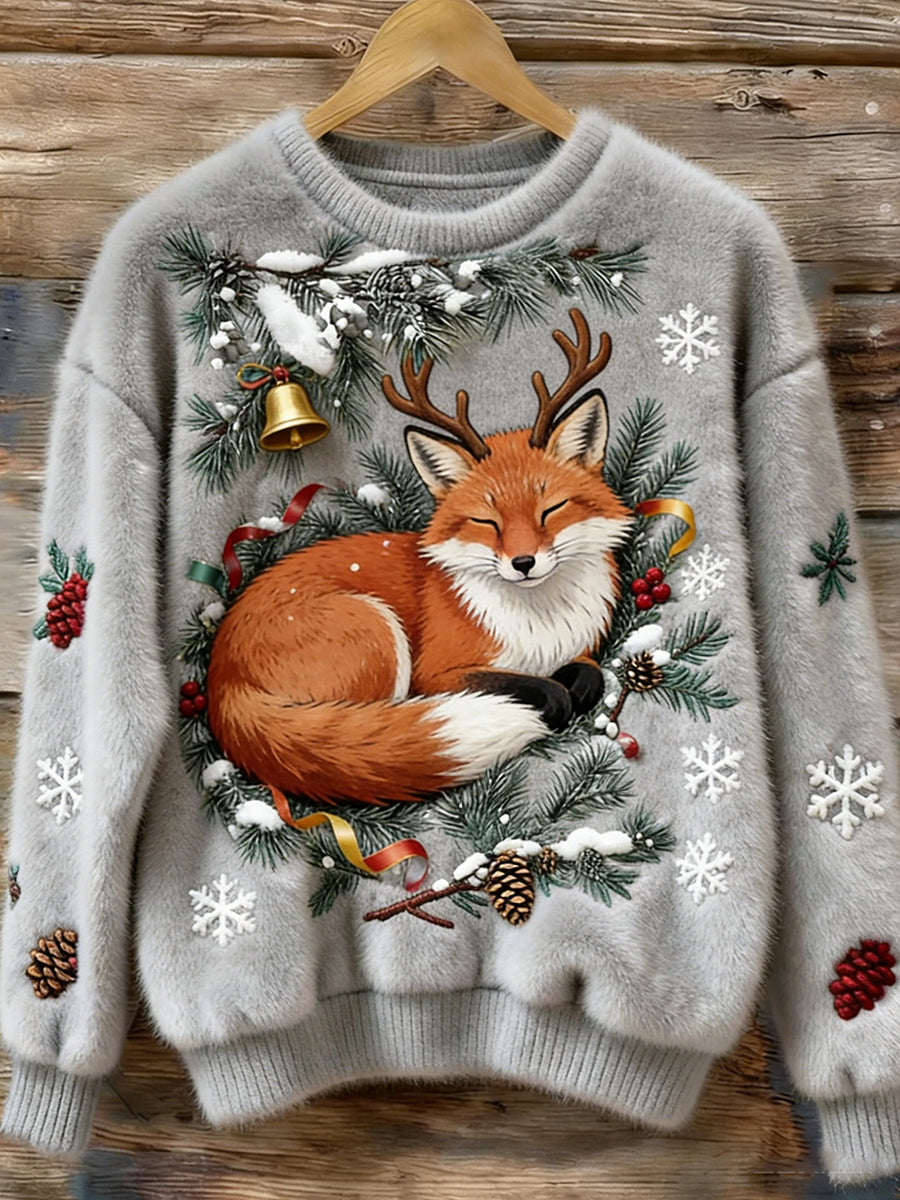 Arte animal retro impressão confortável top de flanela feminino