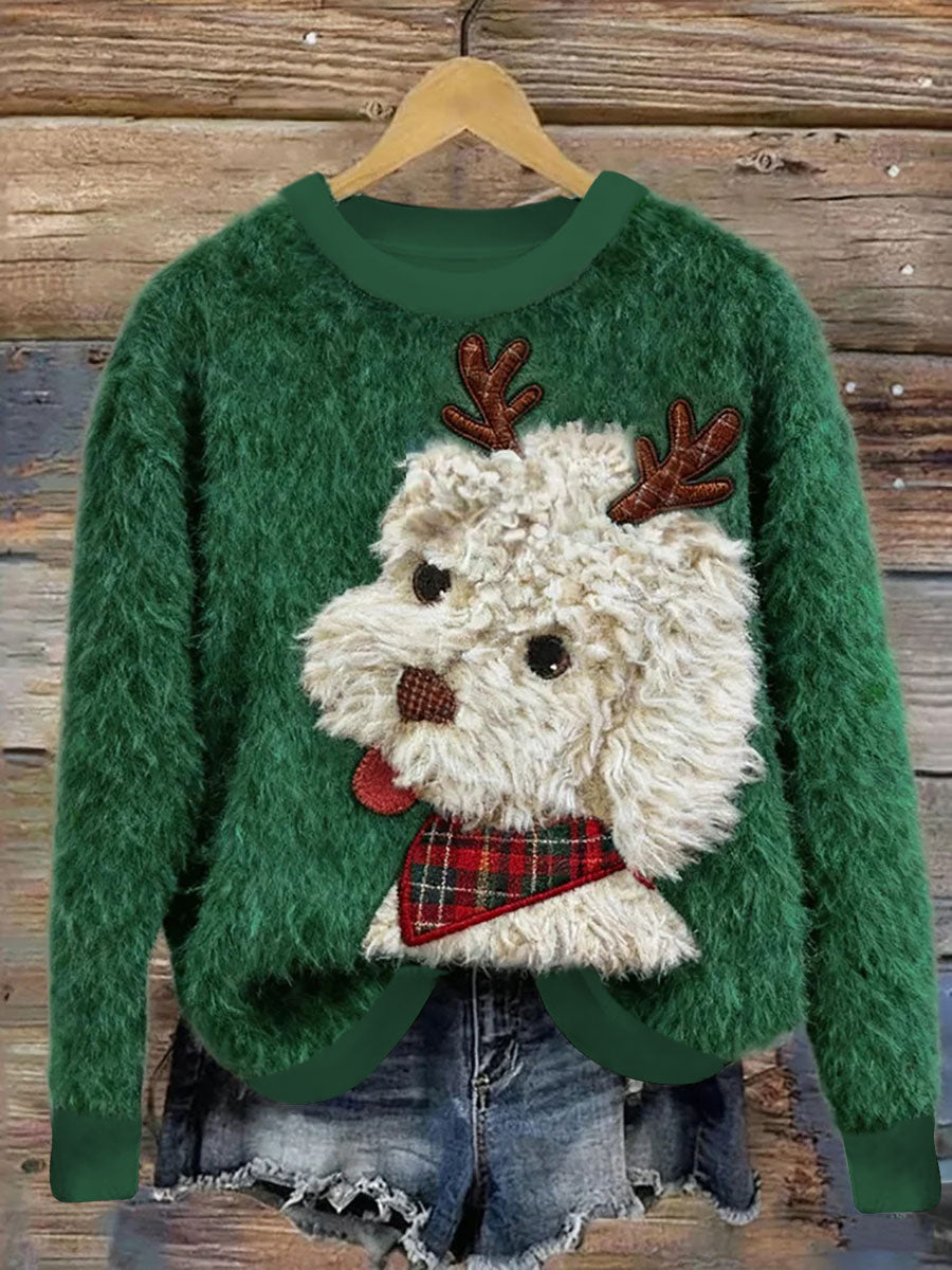 Cão das mulheres arte impressão Casual Top