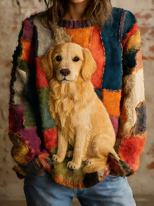 Camisola Casual Conforto Vintage Animal Print do mulheres