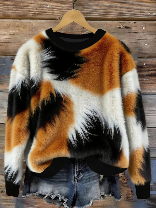 Camisola de flanela Cat Design feminino