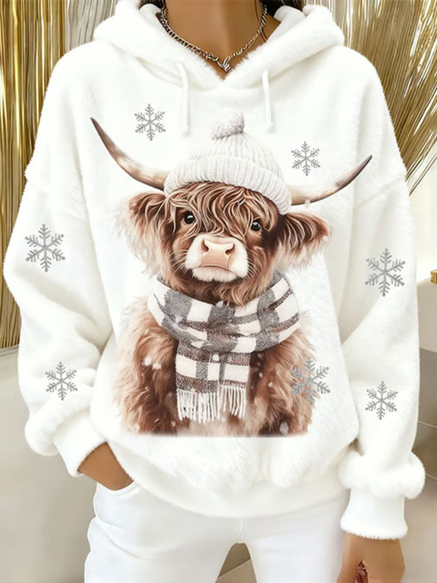 Highland vaca do mulheres arte impressão Casual Hoodie